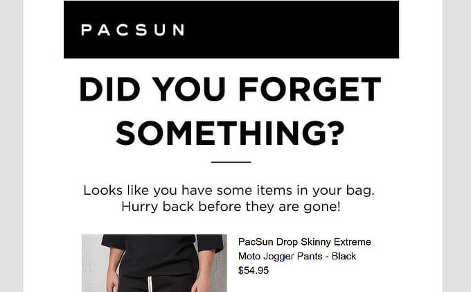 廢棄的購物車電子郵件