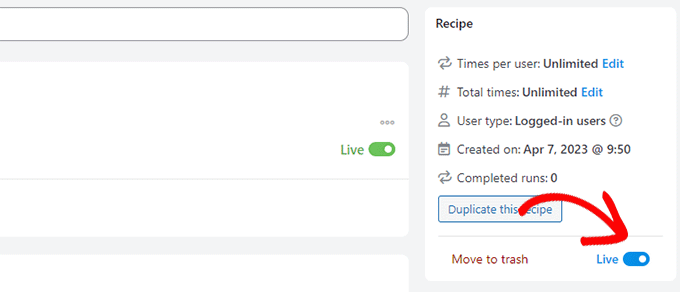 將食譜設置為生活