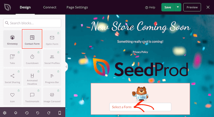 將聯(lián)系表單添加到維護(hù)頁(yè)面