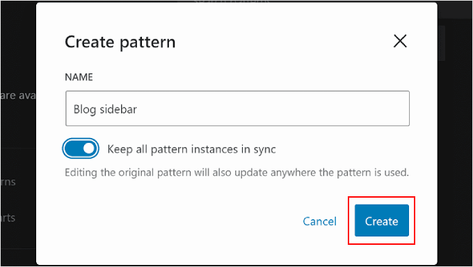 在 WordPress 全站編輯器中命名新模式
