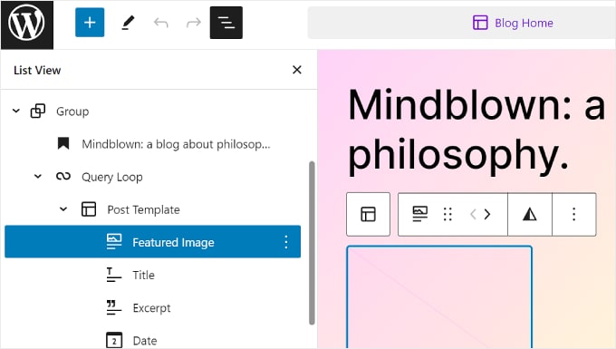在完整站點編輯器上激活列表視圖